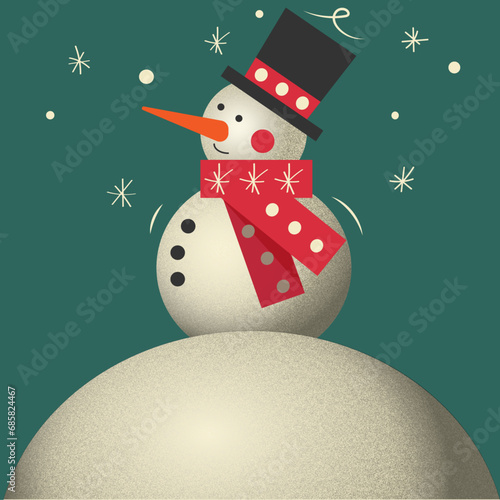 snowman rejoices in the snow