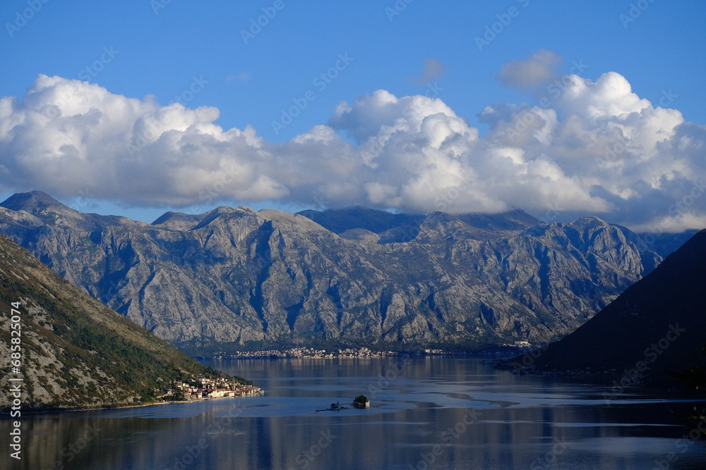 Beautiful view of Boka Kotor Bay in Montenegro