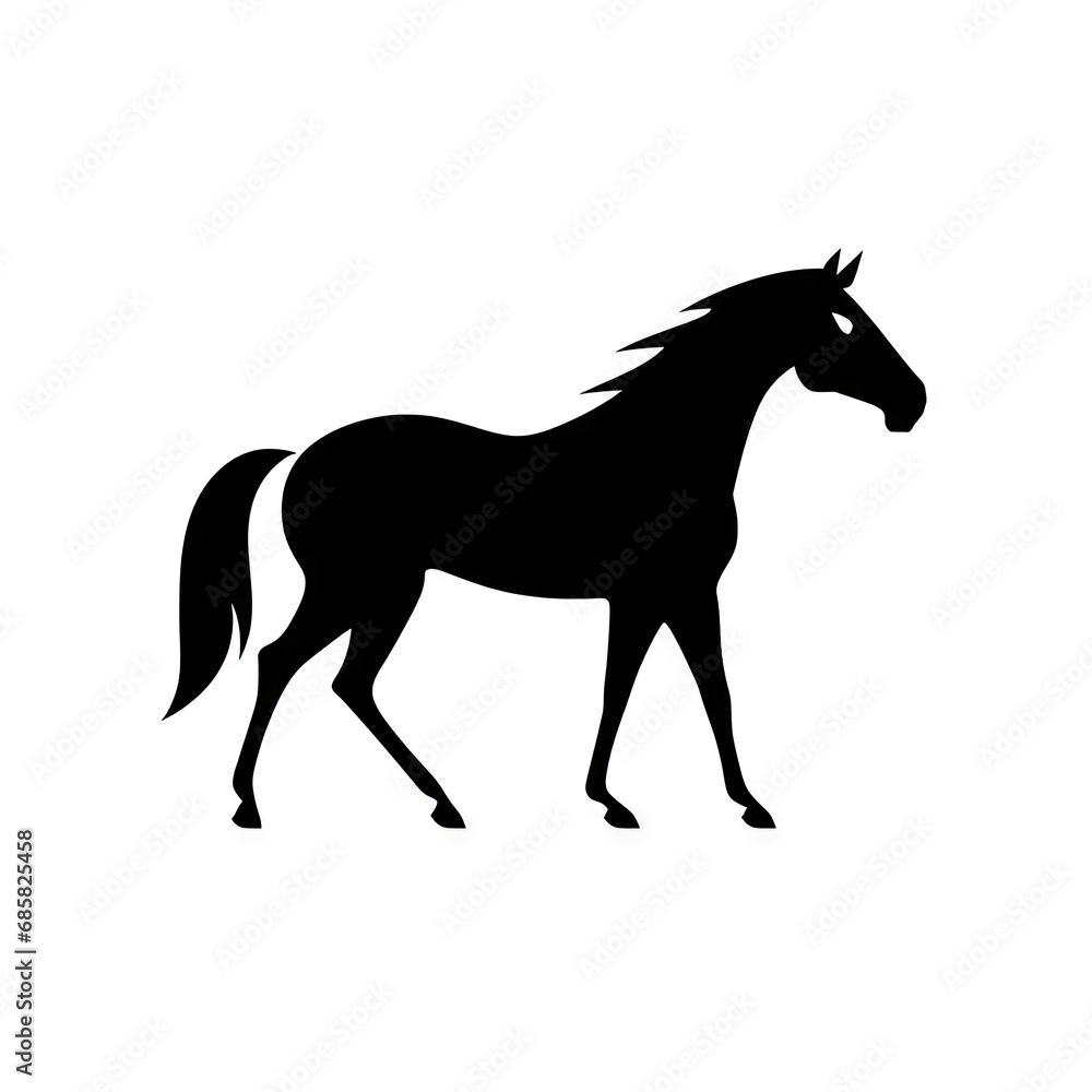 Horse Icon, Mare Symbol, Minimal Horses Icon, Generative AI Illustration