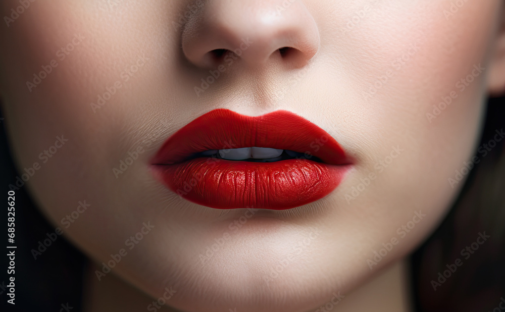 Woman Lips Closeup, Red Lipstick Makeup, Beautiful Mouth Make-Up, Model Girl Lip, Lips Macro Woman Lips Closeup, Red Lipstick Makeup, Beautiful Mouth Make-Up, Model Girl Lip, Lips Macro