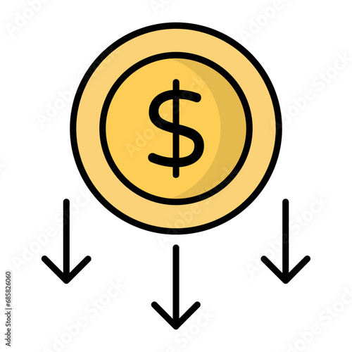 Deflation Line Color Icon