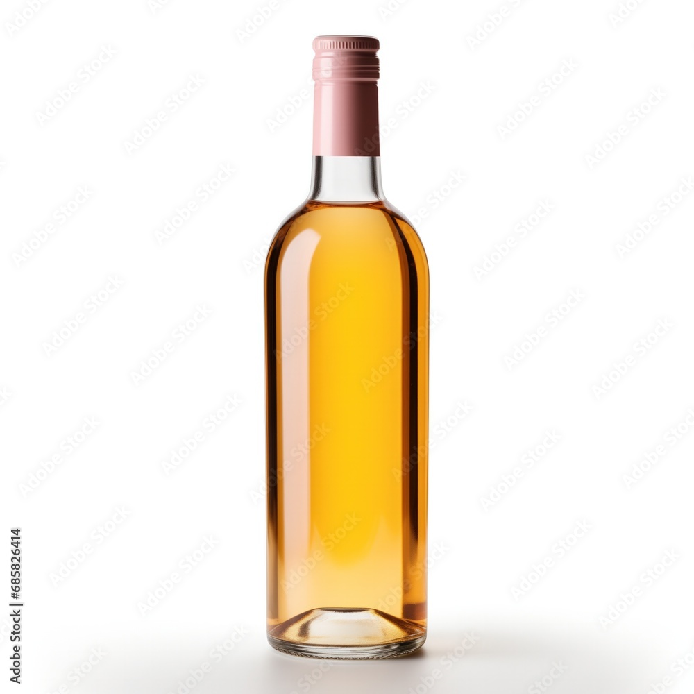 A bottle of Moscato wine side view isolated on white background A bottle of Moscato wine side view isolated on white background