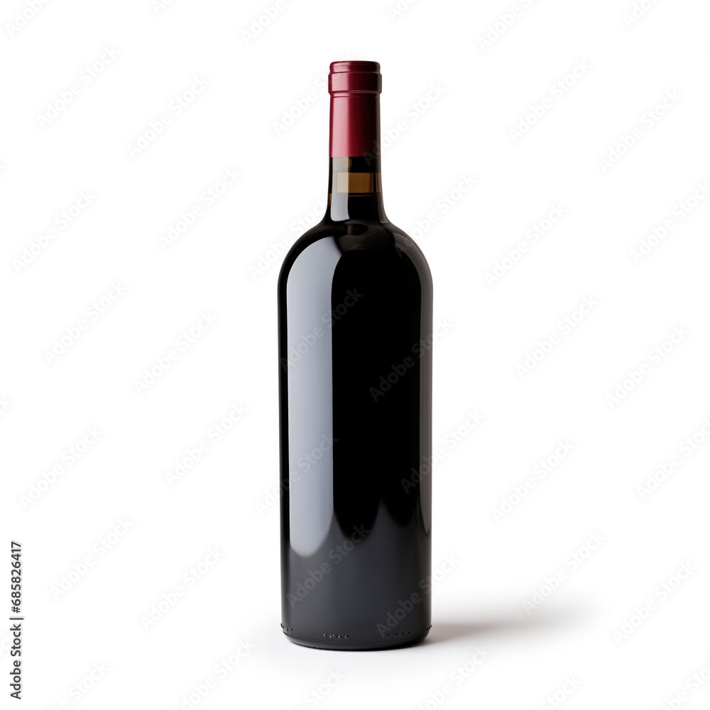 A bottle of Nebbiolo wine side view isolated on white background A bottle of Nebbiolo wine side view isolated on white background