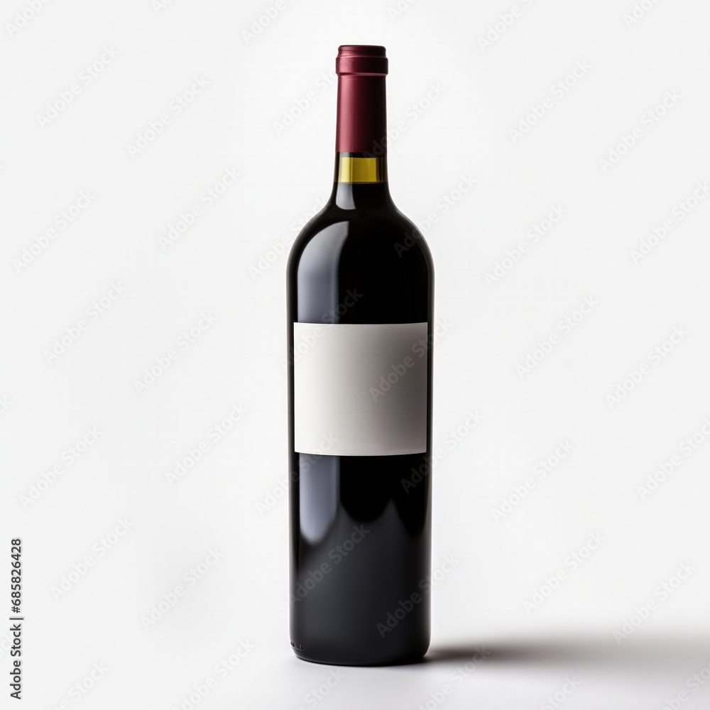 A bottle of Petit Verdot wine side view isolated on white background A bottle of Petit Verdot wine side view isolated on white background