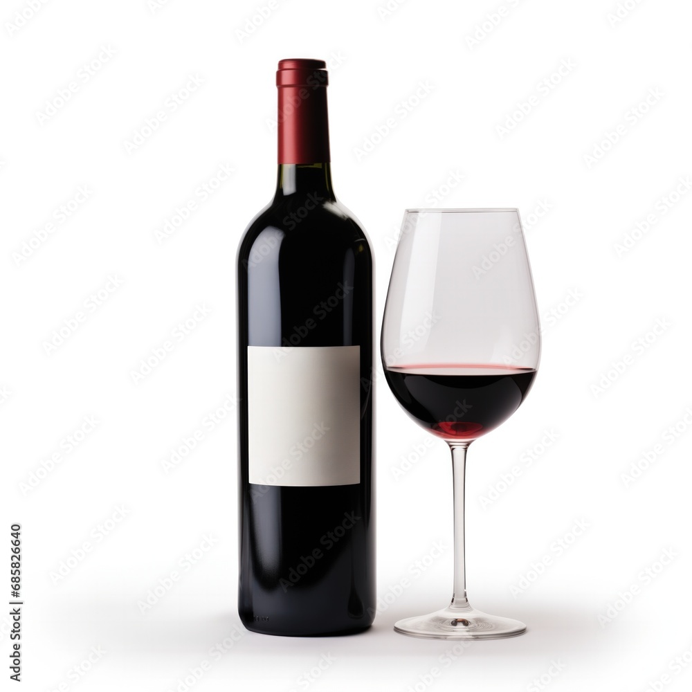 A bottle of Cabernet Sauvignon wine side view isolated on white background A bottle of Cabernet Sauvignon wine side view isolated on white background