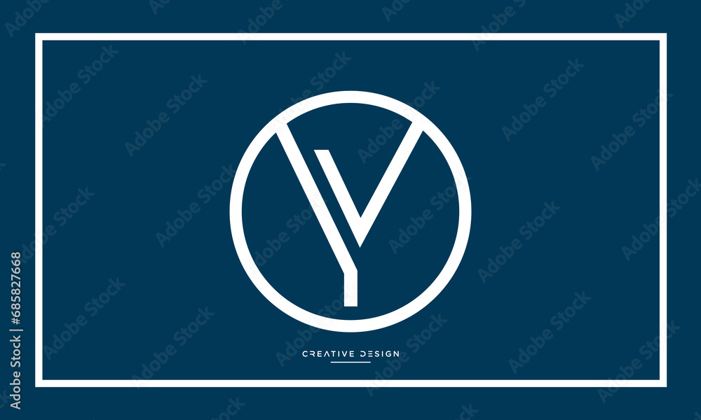 Alphabet letters YV or VY logo monogram Alphabet letters YV or VY logo monogram