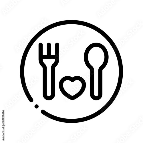 romantic dinner line icon