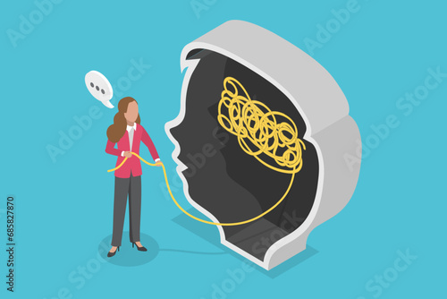 3D Isometric Flat Vector Illustration of Child Psychologist, Kid's Mental Health