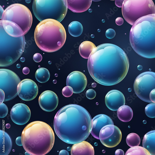 Wallpaper Mural Colorful bubbles, pattern, tile, Generative IA Torontodigital.ca