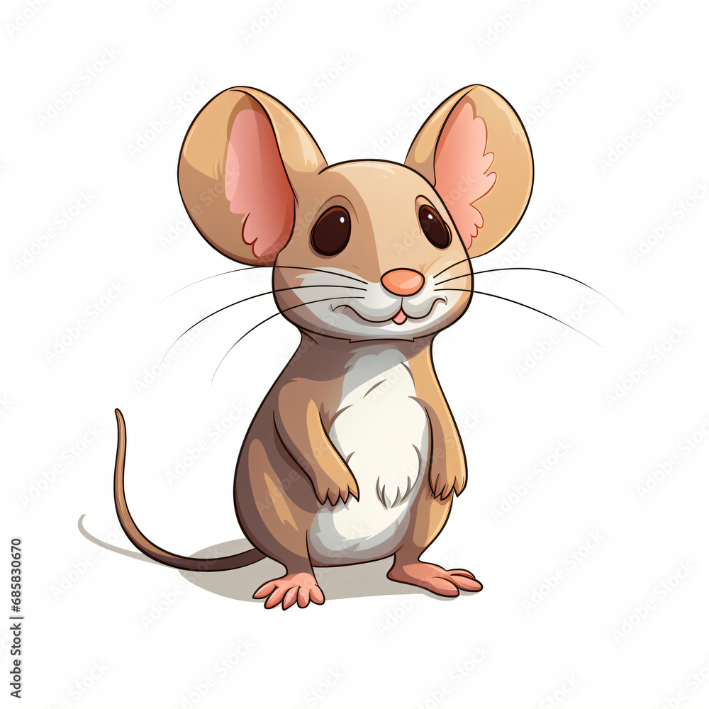 cartoon mouse isolated on white background