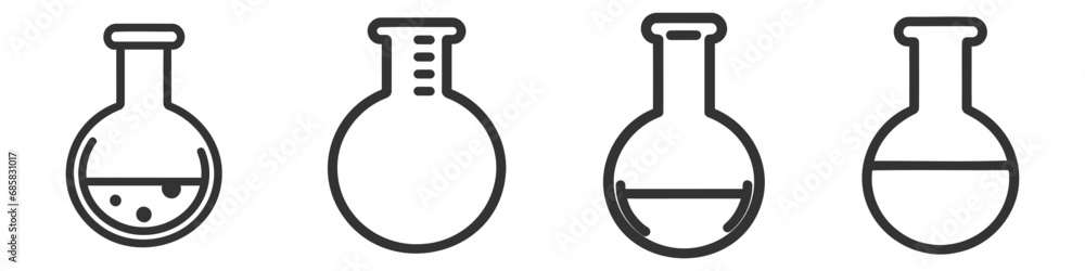 Flask Chemical Icon. Science Icon Set Vector Logo Symbol Flask Chemical Icon. Science Icon Set Vector Logo Symbol