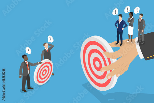 3D Isometric Flat Vector Illustration of Bigger Dream, Aspiration and Motivation