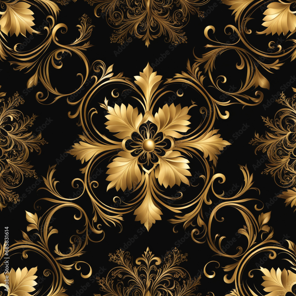 Vector, Pattern Design, Gold, Generative AI Vector, Pattern Design, Gold, Generative AI