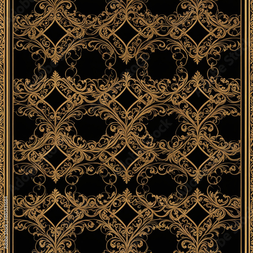 Vector, Pattern Design, Gold, Wallpaper, Generative AI