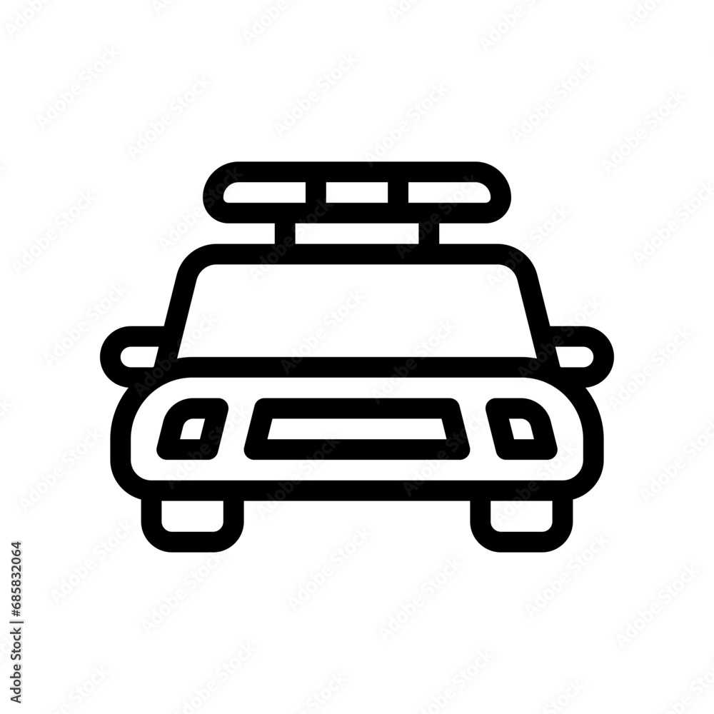 police car line icon