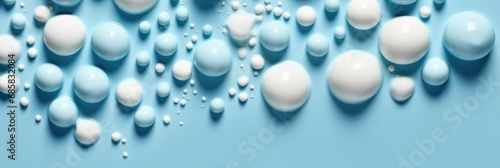 Abstract white and blue drops background.