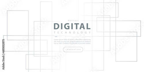 Abstract digital technology hi tech futuristic grey white background, cyber information communication, innovation future tech data, internet network connection, Ai big data lines dots, circuit vector