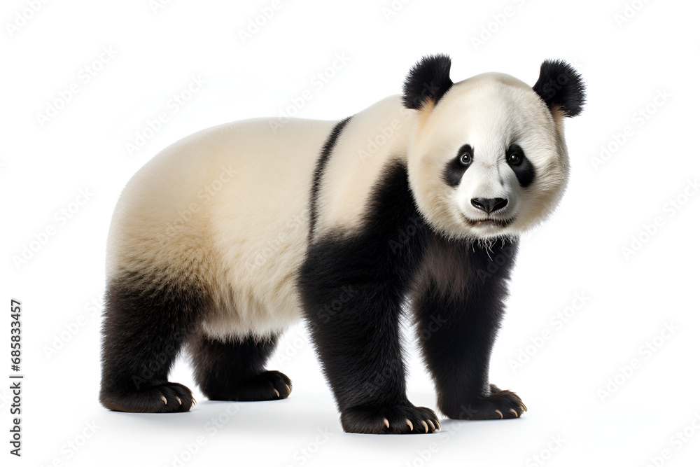 panda bear on white background generated AI