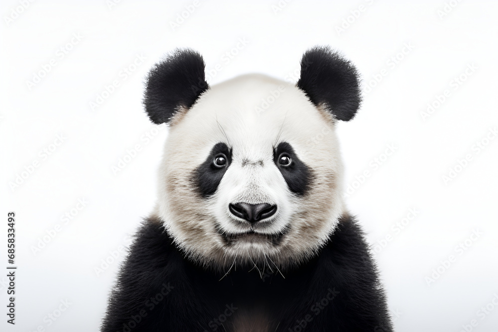 panda bear on white background generated AI