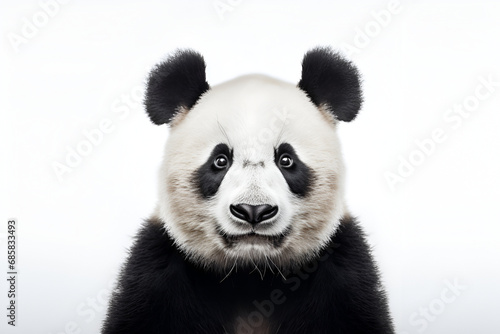 panda bear on white background generated AI