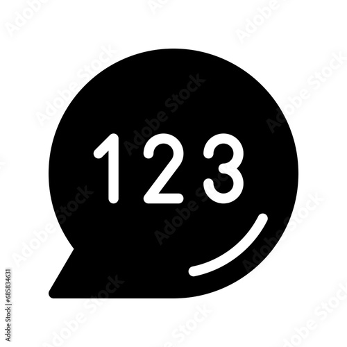 numbers glyph icon