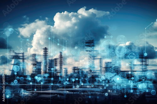 refinery plant Technology background of Cloud and Edge computing
