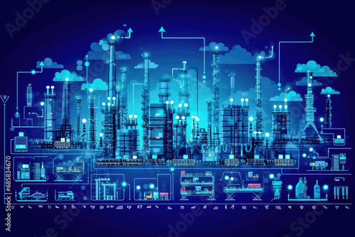 city background Technology background of Cloud and Edge computing