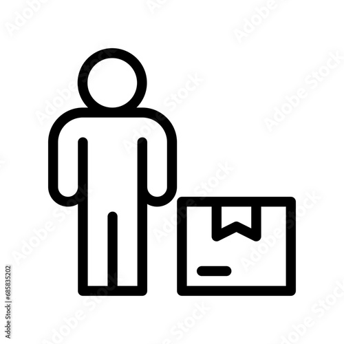 delivery man line icon