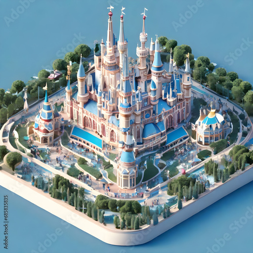 Disneyland Paris in Isometric Style