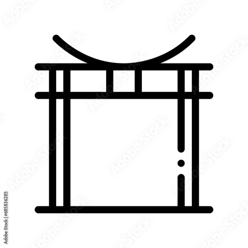 torii gate line icon