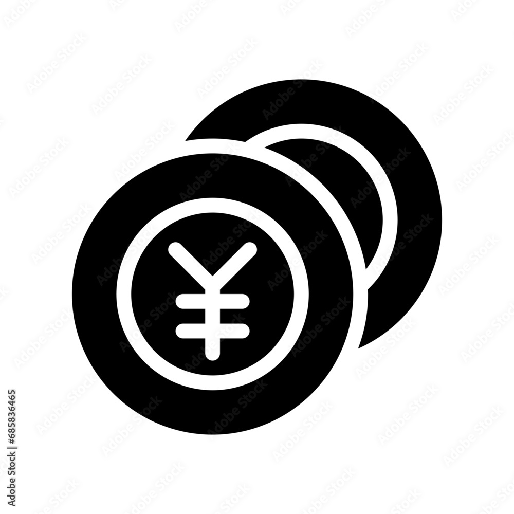 Obraz premium yen glyph icon