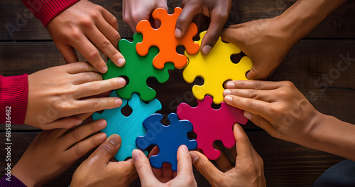 hand puzzles, Business teamwork, Solving Jigsaw Puzzle, Business solutions, Medical Team, harmony among group, Team building, assembling jigsaw puzzle photo