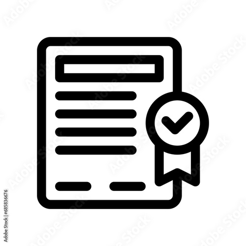 certificate line icon