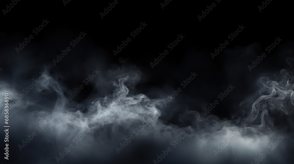 Smoke on black background - obrazy, fototapety, plakaty 