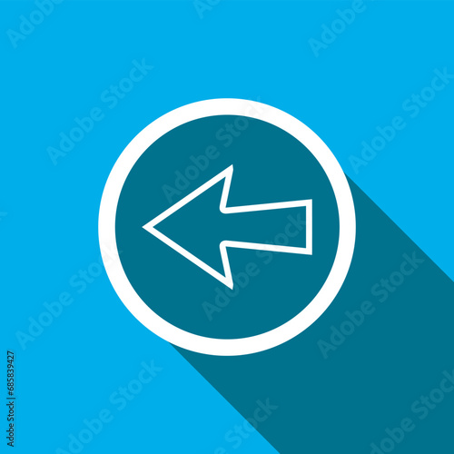 Free Download Left arrow icon vector. Previous arrow icon vector in trendy flat style. Go back icon image, Go back icon illustration isolated on blue background - GFXLoad