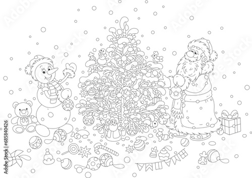 Santa Claus and a funny sno...