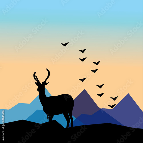 silhouette of a deer © shariful