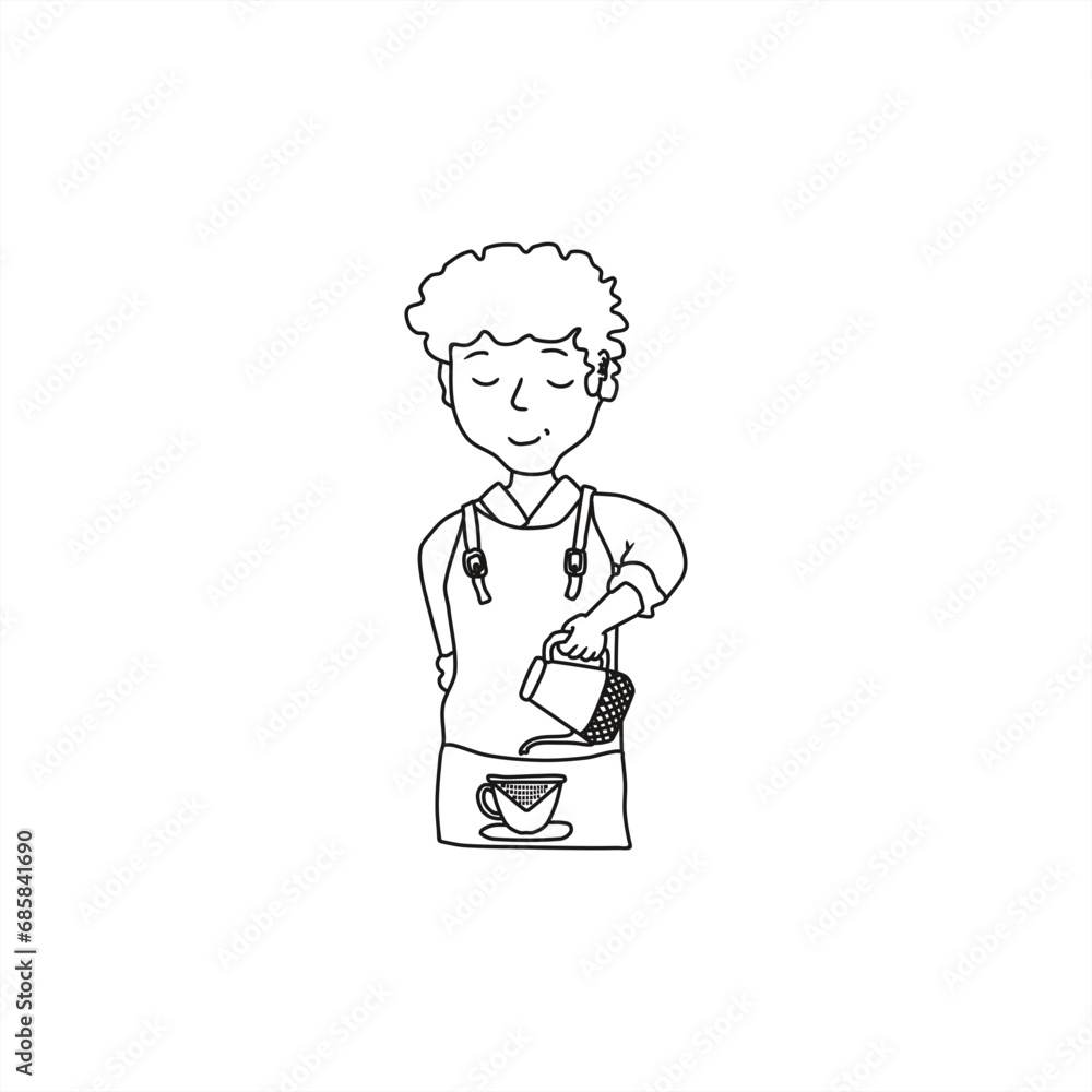 line art illustration of a coffee maker pouring water for an icon or logo line art illustration of a coffee maker pouring water for an icon or logo