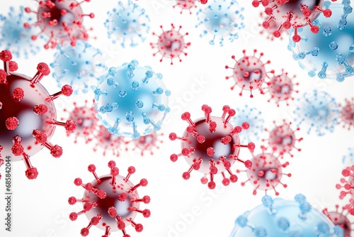 coronaviruses isolated as transparent float on a white background Generative Ai