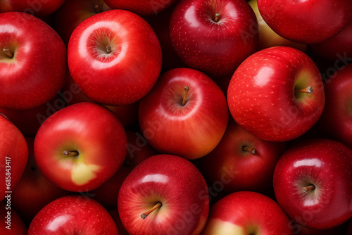 Background of fresh red apple arranged together representing concept of healthy diet