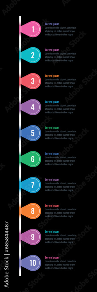 Fototapeta premium water drop informational template. internet, annual report, web infographic template. ten steps statistics infographic template. ten option timelines