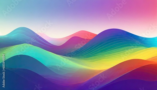 digital rainbow wavy mountains abstract graphic poster web page ppt background