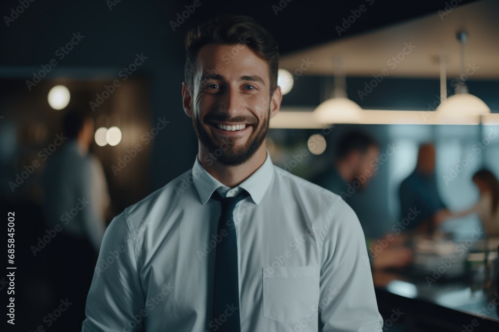 A professional-looking man wearing a white shirt and tie, with a friendly smile. This picture can be used for corporate presentations, business websites, or job-related articles