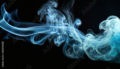 light blue smoke on a black background