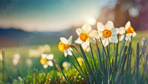 daffodil flowers in the field