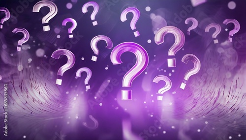 abstract purple background with flying question marks