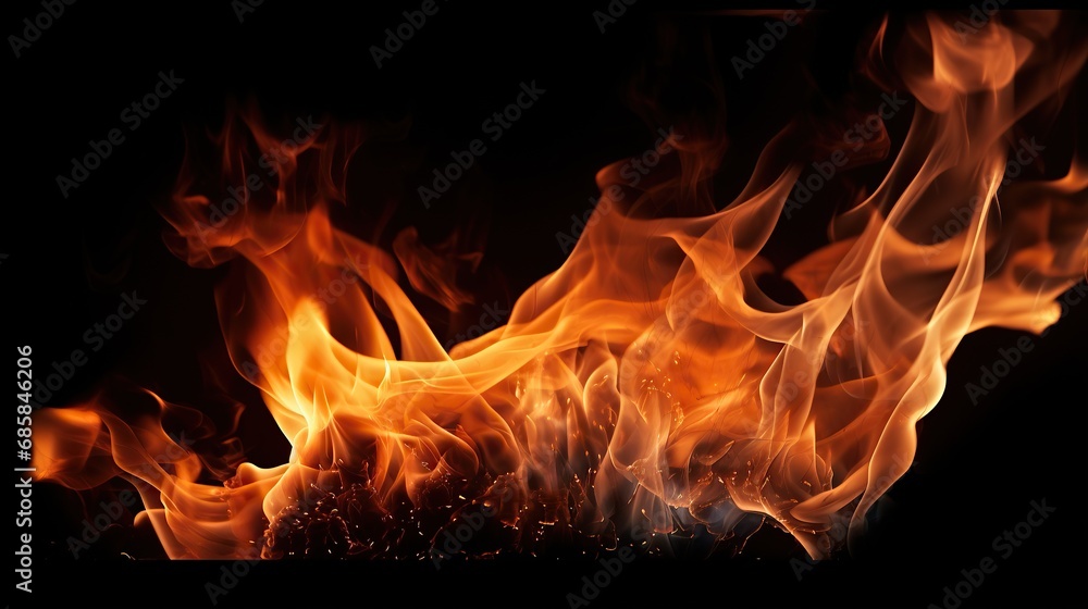 Fire burning black background. Abstract fire. Beautiful fire image. Flames on black Fire burning black background. Abstract fire. Beautiful fire image. Flames on black