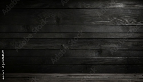 black wood background frontal photographic of a black wooden board wall background accentuating the striking texture of planks in perfect light photo