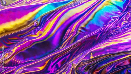 iridescent chrome wavy gradient cloth fabric abstract background ultraviolet holographic foil texture liquid surface ripples metallic reflection