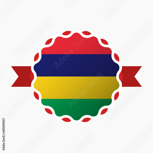 Creative Mauritius Flag Emblem Badge